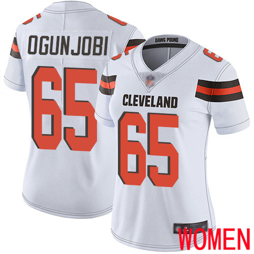 Cleveland Browns Larry Ogunjobi Women White Limited Jersey 65 NFL Football Road Vapor Untouchable